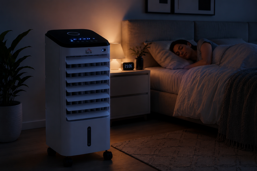 Climatiseur de Chambre Breezio XL - 3-en-1 Ventilateur, Refroidisseur, Humidificateur - Réservoir 3,5L, Télécommande, Minuterie 12h, Oscillation 60°