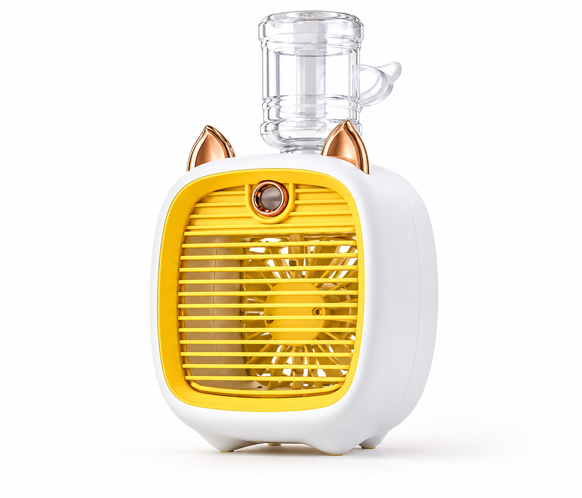 Mini Climatiseur Portable USB Breezio - Ventilateur Brumisateur 3 Vitesses, Batterie 1200mAh, Design Chat